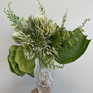 Artificial Greenery Bouquet Bush 7 Stems 12in White